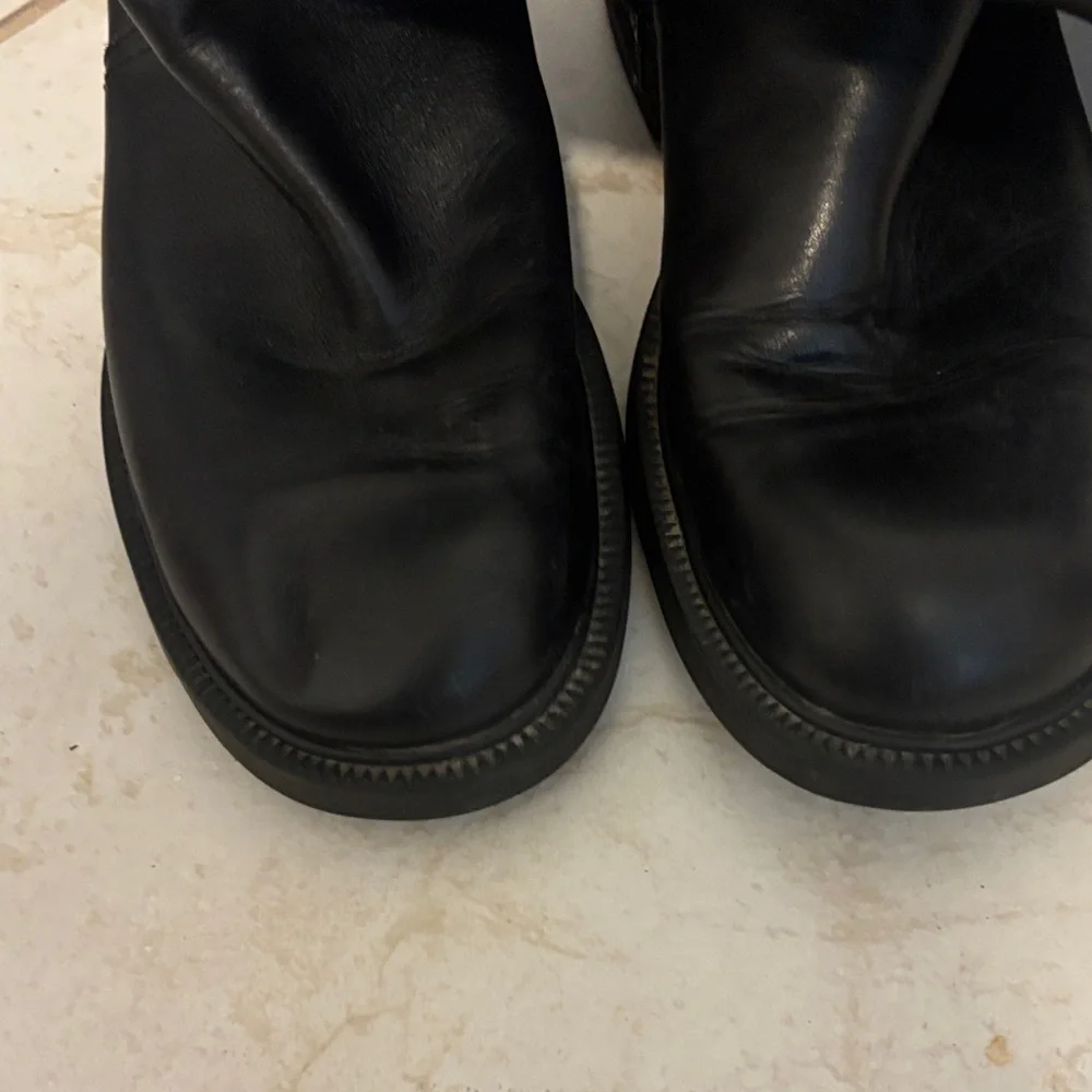 J. Crew Black Leather riding Boots equestrian fall side zipper 6 made in Italy - Picture 6 of 10